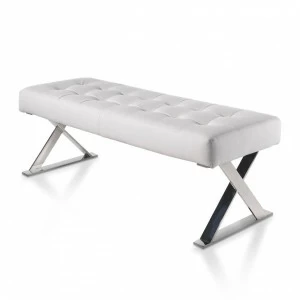 Банкетка мягкая с металлическими ножками белая от Angel Cerda ANGEL CERDA ДИЗАЙНЕРСКИЕ 00-3865715 Белый