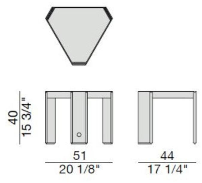 Porada Треугольный модульный журнальный столик из массива дерева Eighteen sun-id-1375577 - Вид №4