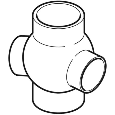 367.365.16.1 Крестовина шаровая Geberit PE 88,5°, соединения 135° смещенные Geberit  - Вид №1