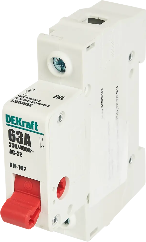 Выключатель-разъединитель DEKraft ВН-102 1P для надежной защиты цепи 84509417