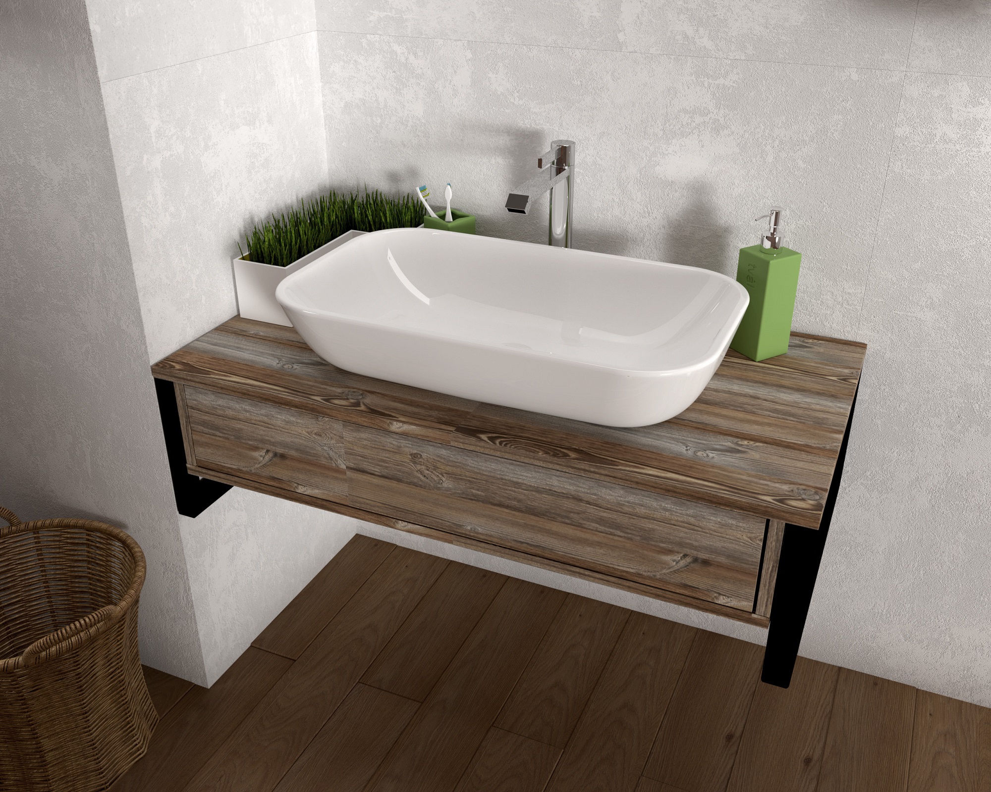 У85846 Тумба GRUNGE LOFT 90П 1в.я Дуб Намибия 1 Marka GRUNGE LOFT  - Вид №2