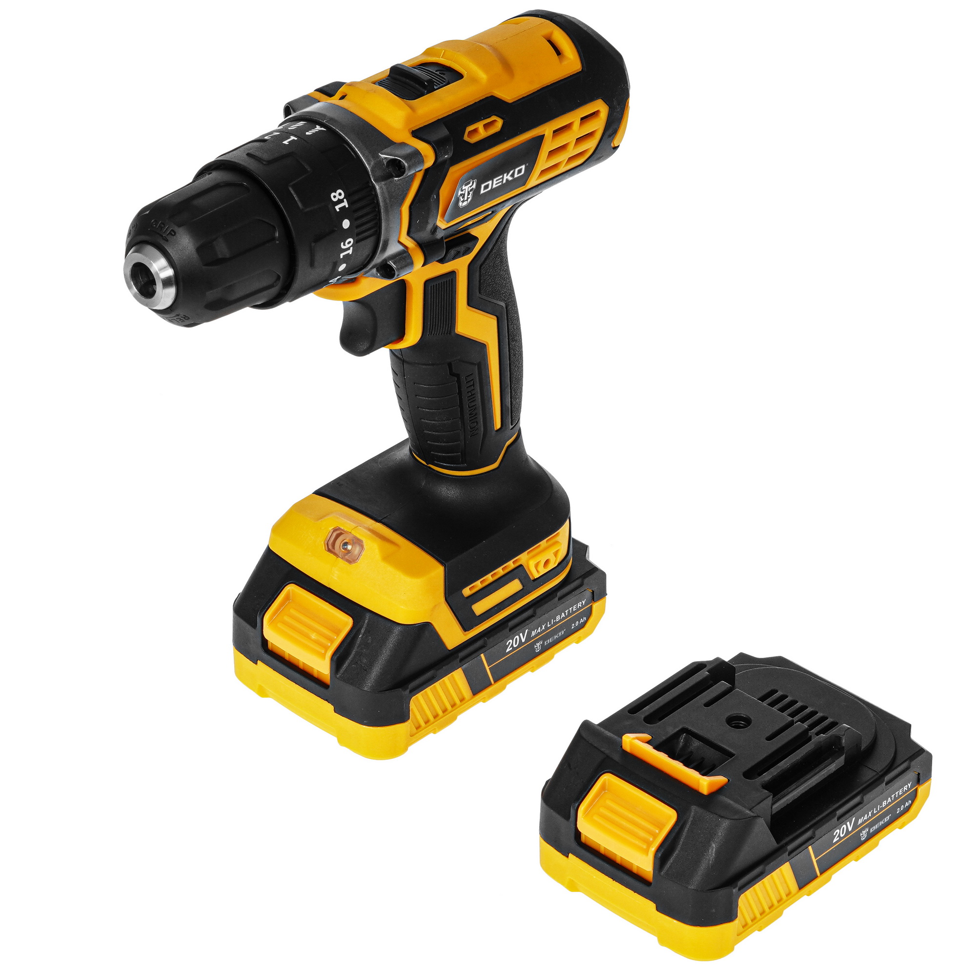 Дрель-шуруповерт DEKO DKCD20 Impact SET 3 9070191 STDN-0031839 - Вид №1