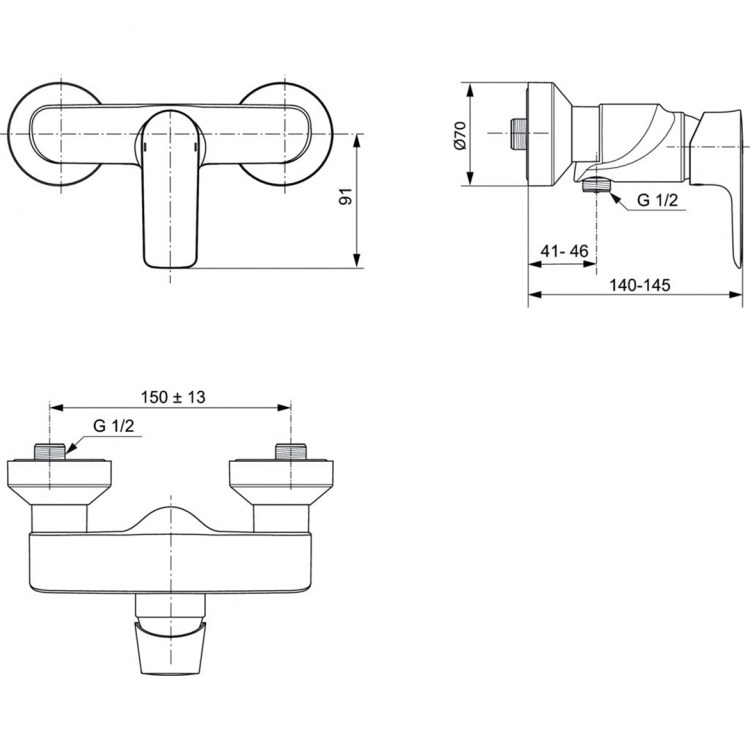 A7032AA Смеситель для душа Ideal Standard CONNECT AIR - Вид №4