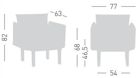 GABER Кресло из ткани с подлокотниками Conga sun-id-1477649 - Вид №4