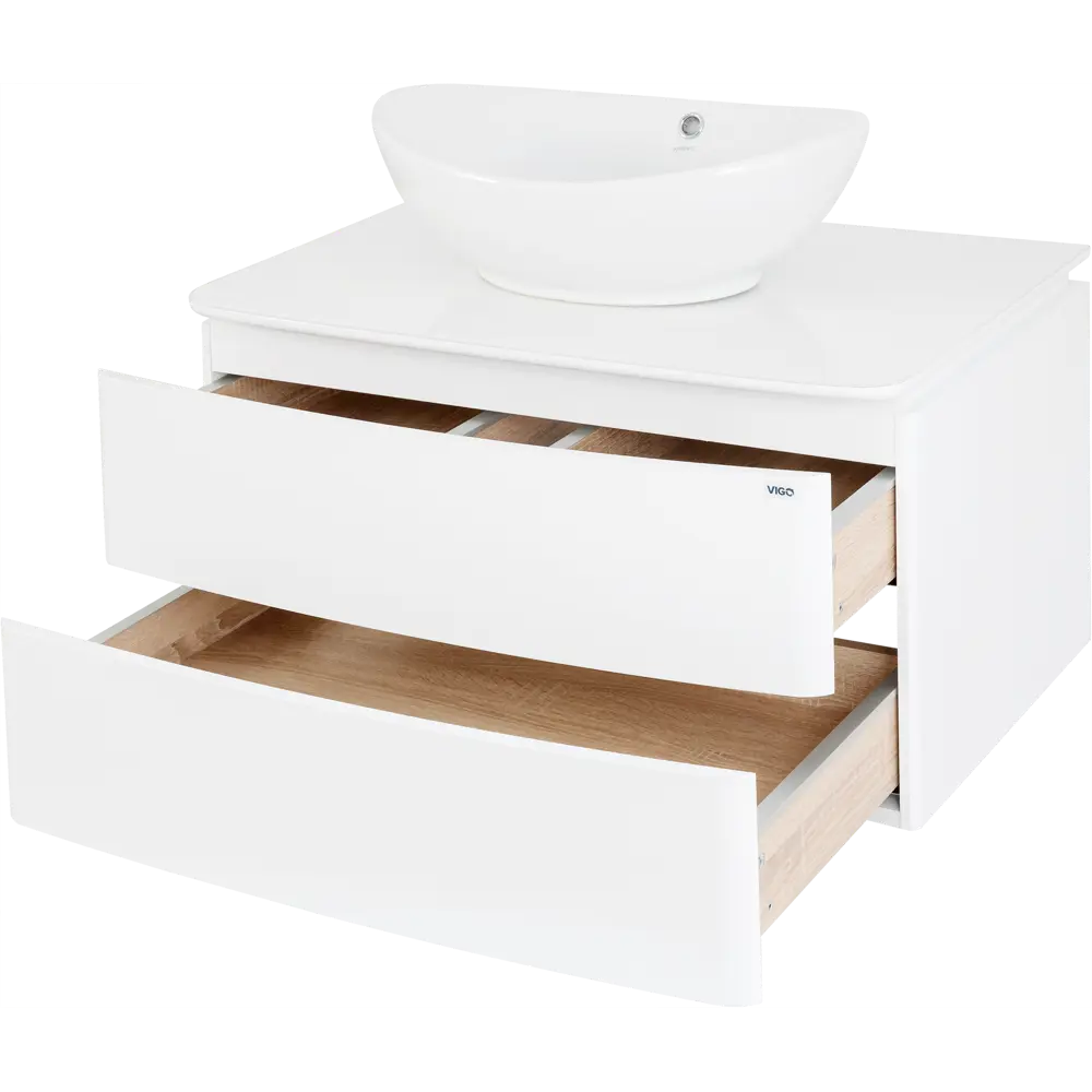 Тумба под раковину подвесная Cosmo 80 см цвет белый VIGO STLM-2127538 - Вид №2
