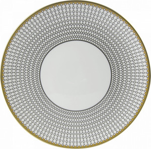 10650440 Royal Crown Derby Тарелка закусочная Royal Crown Derby "Вибрации" (Oscillate, Onyx) 21см Фарфор костяной