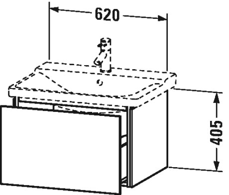 LC614401818 Тумбочка подвесная L-Cube #LC6144 620 x 481 мм Белый матовый, декор Duravit - Вид №1