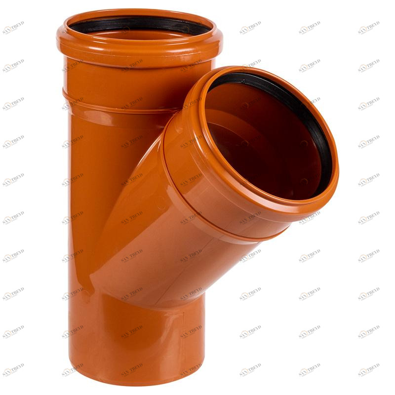 Тройник наружный ПП 110х110х45° рыжий Политек 6388