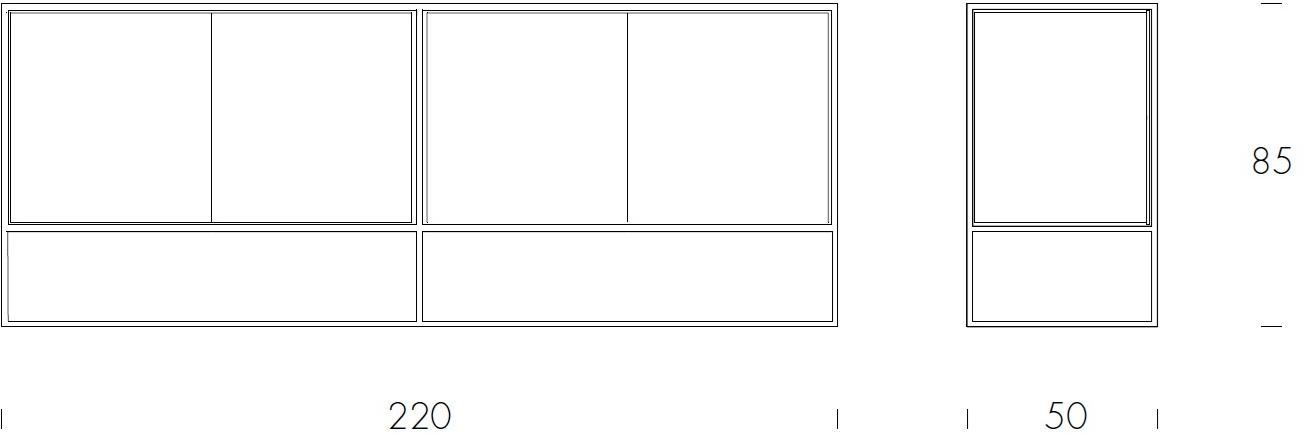 Tonin Casa Буфет из керамогранита с распашными дверцами  T8632  - Вид №6