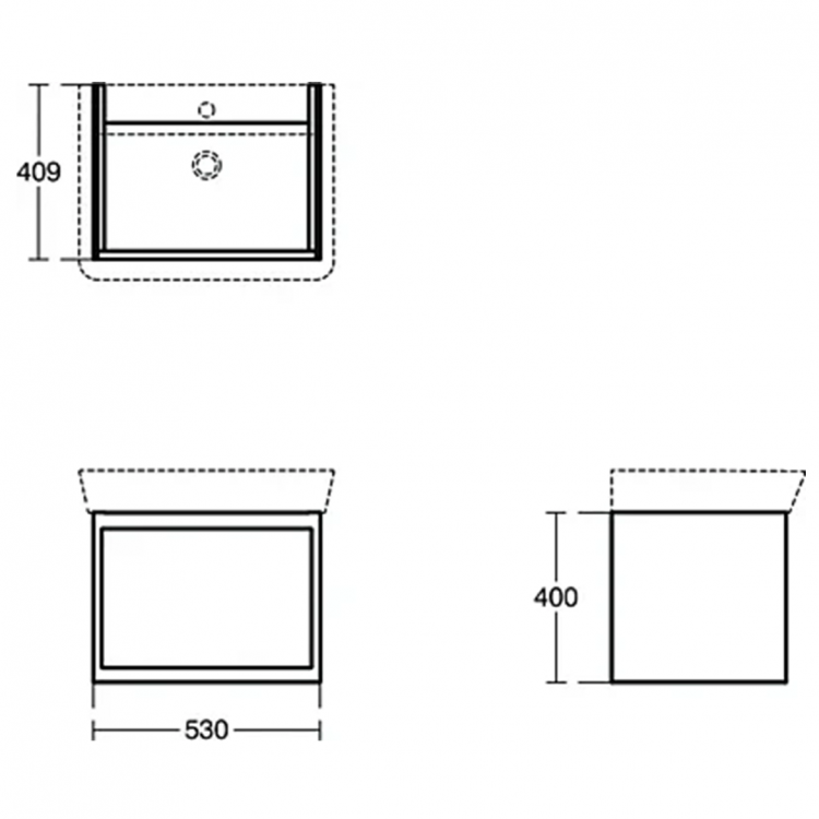 E0846EQ Тумба для раковины 60 см Ideal Standard CONNECT AIR - Вид №2
