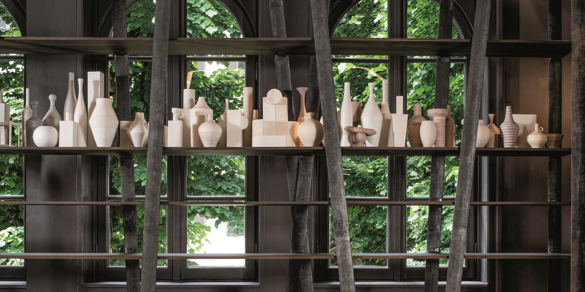 Оловянный книжный шкаф с деревянными полками Henge WEB ARCH-00083182 - Вид №29