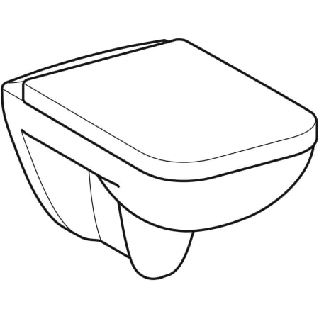 501.758.00.1 Комплект подвесного унитаза Geberit Renova Plan вертикальный смыв, с сиденьем для унитаза Geberit  - Вид №2