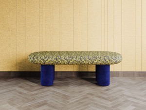 Мягкая скамейка из ткани