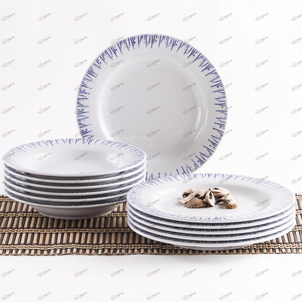 630190O75006C Мы делаем набор синей панели для 6 людей 12 частей Louise сек. (Ошибки красоты с малыми) Kahla-porzellan 