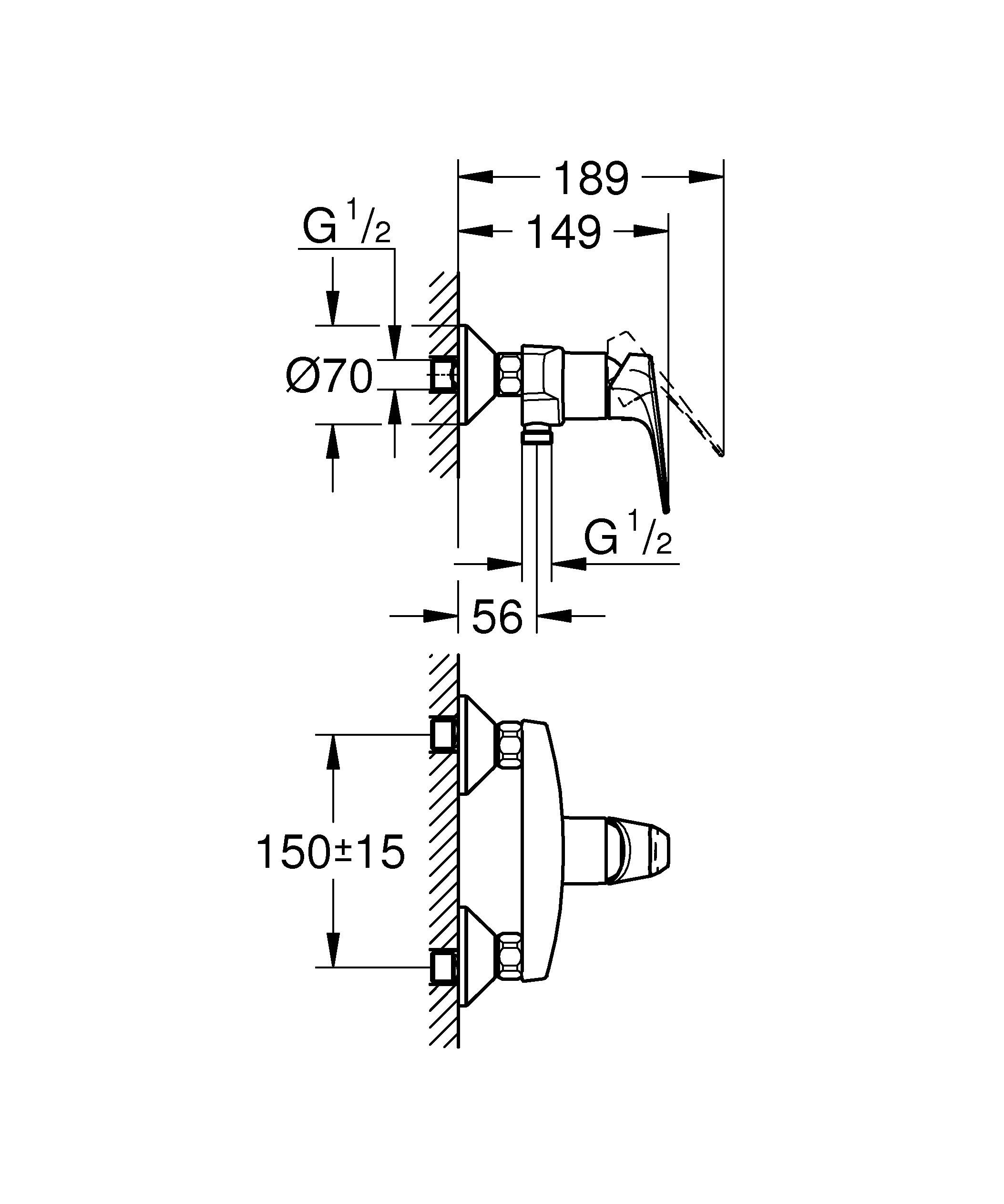 Душевая система Vitalio Start System 180 Flex со смесителем для душа (NSB0149) Grohe - Вид №2