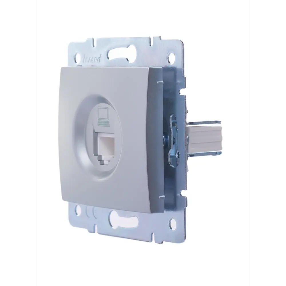 Розетка компьютерная Lezard Karina цвет матовый серый STLM-2087108 - Вид №1