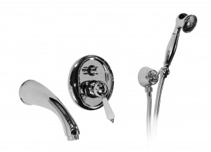10530 / D Встраиваемый смеситель для ванны и душа с дуплексным душем. Bongio Turandot