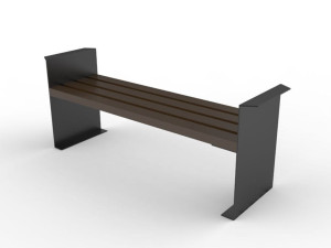 Переработанная пластиковая скамейка без спинки