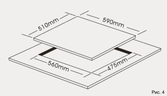 8164445 Газовая варочная поверхность Ricci HBS4510D STDN-0010709 - Вид №6