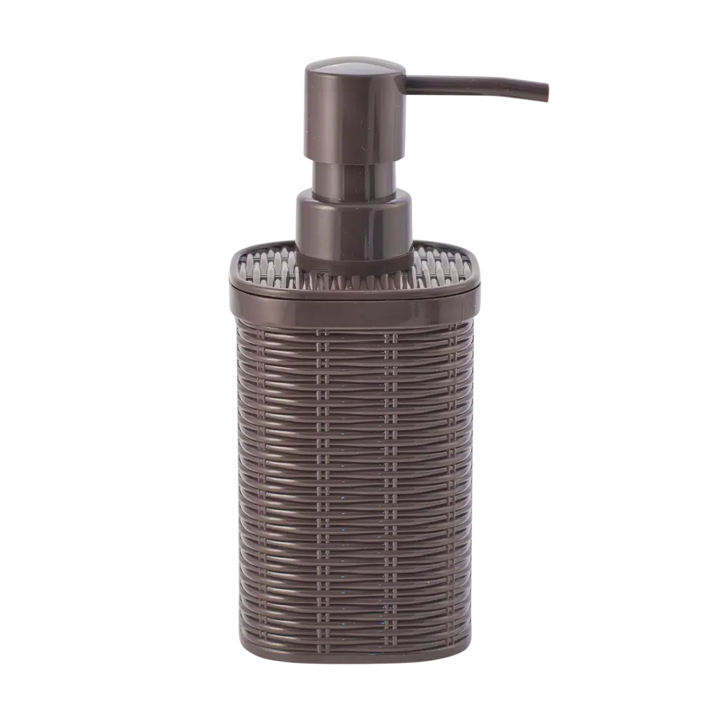 Дозатор для жидкого мыла настольный «Roundy» пластик цвет коричневый SWENSA Rotang STLM-2207342 - Вид №2