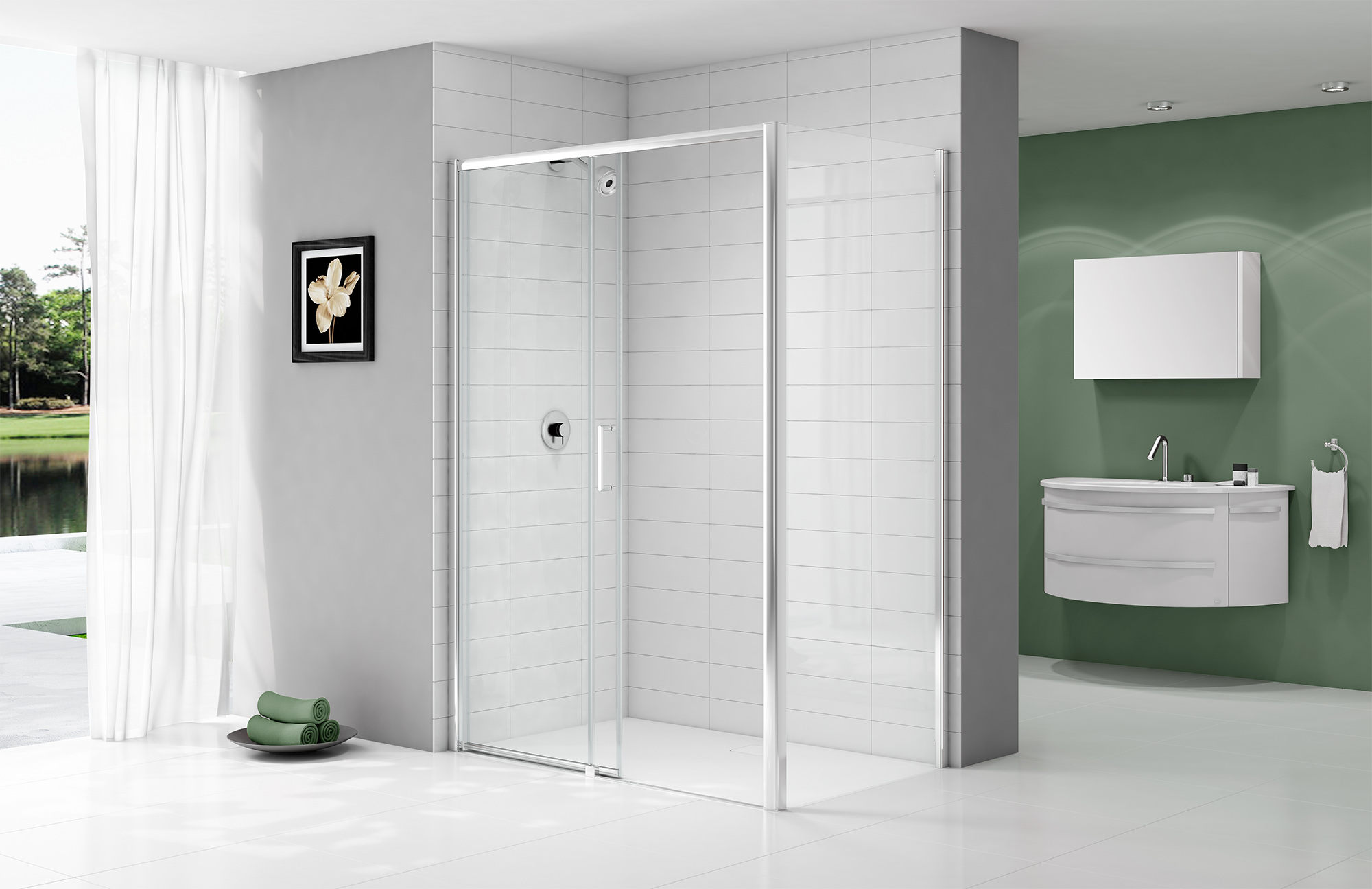 Дверь душевая для установки с боковой панелью A0303G0 Merlyn Ionic Хромированный 