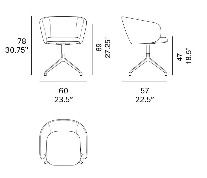 Мягкий стул на тканевом насесте EXPORMIM HUMA ARCH-00056702 - Вид №2