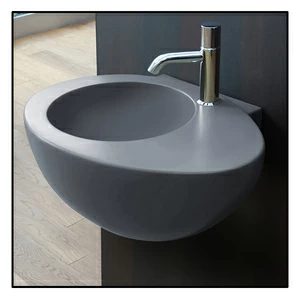 LGLS56BR Подвесная раковина настенная овальная Ceramica Cielo  серая