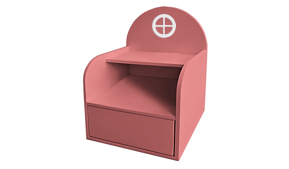 Тумбочка детская с полкой и ящиком "Амстердам" МАНДАРИН АМСТЕРДАМ 179545 Красный Santreyd  - Вид №2