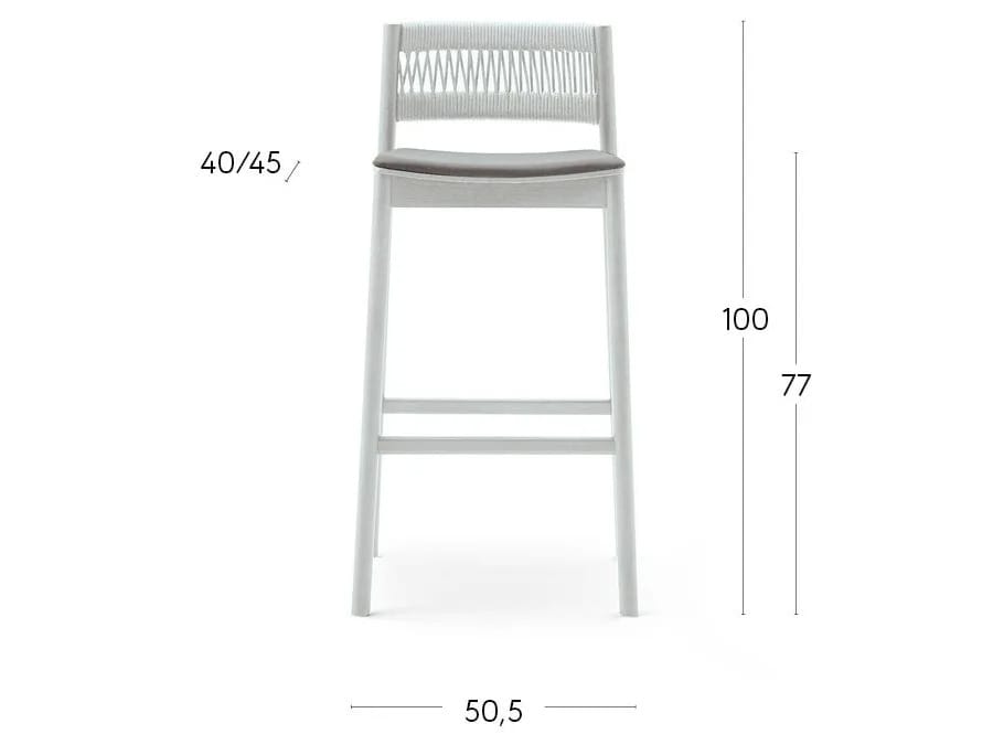 Высокий стул из бука и морской веревки с мягким сиденьем Billiani Load ARCH-00006722 - Вид №3