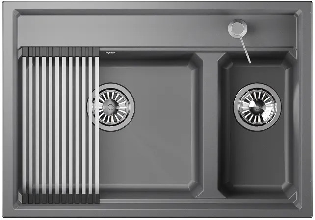 KS-7302, АЛЮМИНИУМ, кухонная мойка, кварц