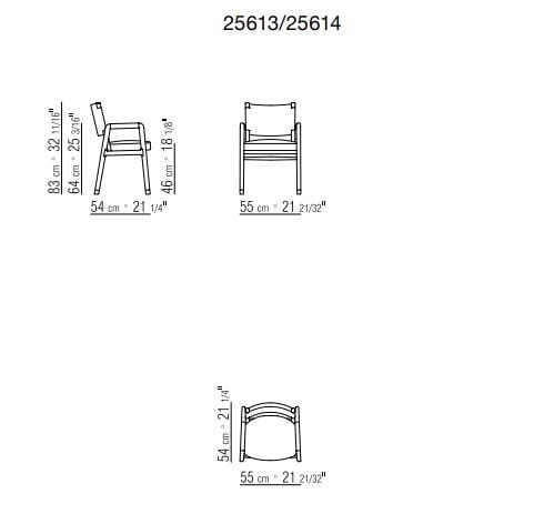 Стул из массива дерева и кожи с подлокотниками Flexform Ortigia S. H ARCH-00150057 - Вид №5