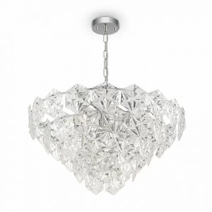 Люстра подвесная со стеклянными подвесками 93 см хром Molly FR1004PL-12CH FREYA ДИЗАЙНЕРСКИЕ, CRYSTAL 00-3957114 Прозрачный