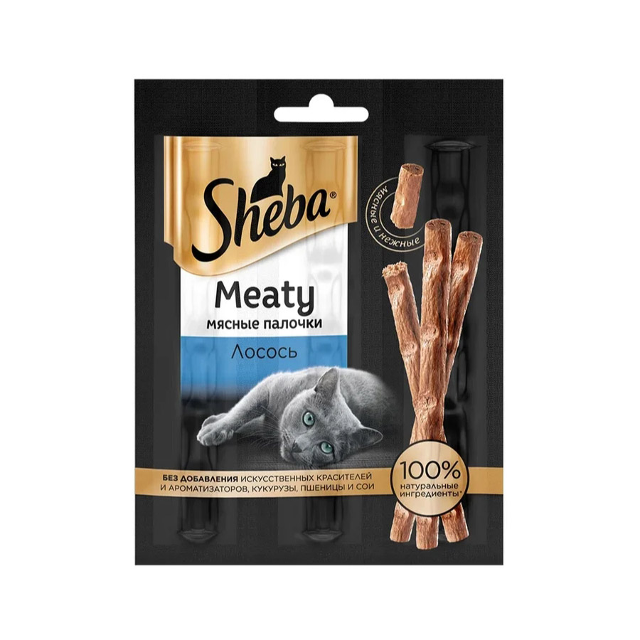ПР0057668 Лакомство для кошек палочки из лосося 12г SHEBA 