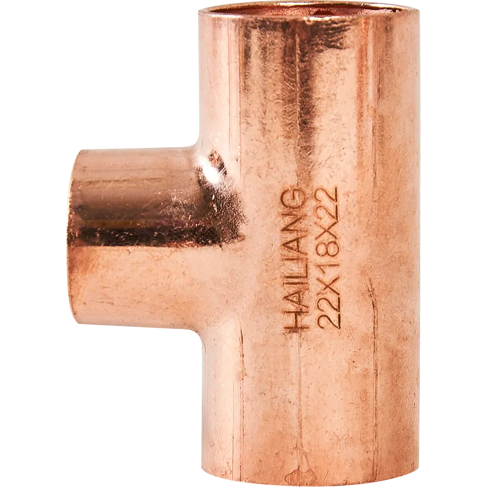 Тройник Hailiang ø22x18x22 мм медь STLM-2212613 - Вид №1