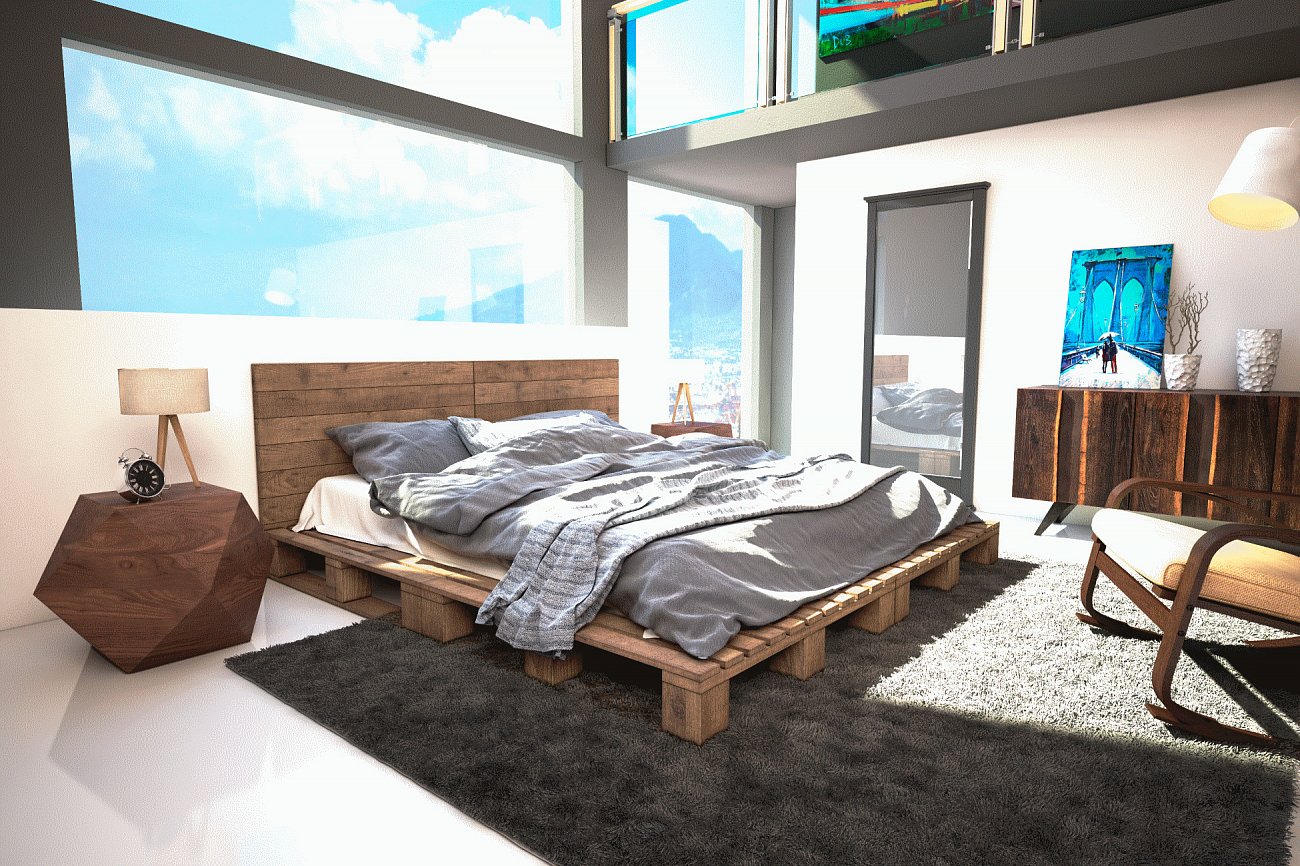 Прикроватная тумбочка дизайнерская венге "Многогранник" ODINGENIY  178337 Венге  - Вид №1