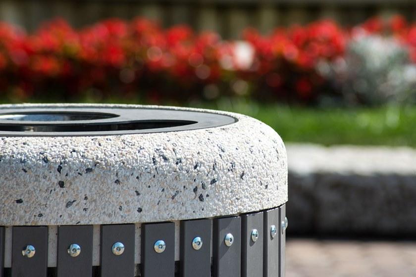 ENCHO ENCHEV - ETE Урна для мусора из металла и бетона с пепельницей  45  - Вид №5