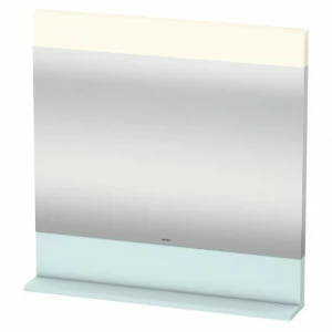 VE751200909 Зеркало с полочкой внизу Vero #VE7512 800 x 142 мм Светло-голубой матовый декор