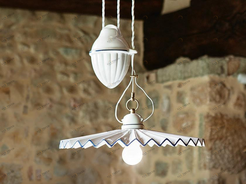 Aldo Bernardi Подвесной светильник прямого и отраженного света из керамики Piega sun-id-1414348