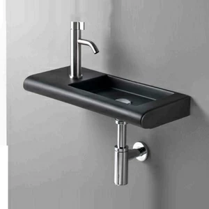 L020T0R1V1.104 Подвесная раковина прямоугольная A. e T. Italia CURVET Черный глянцевый