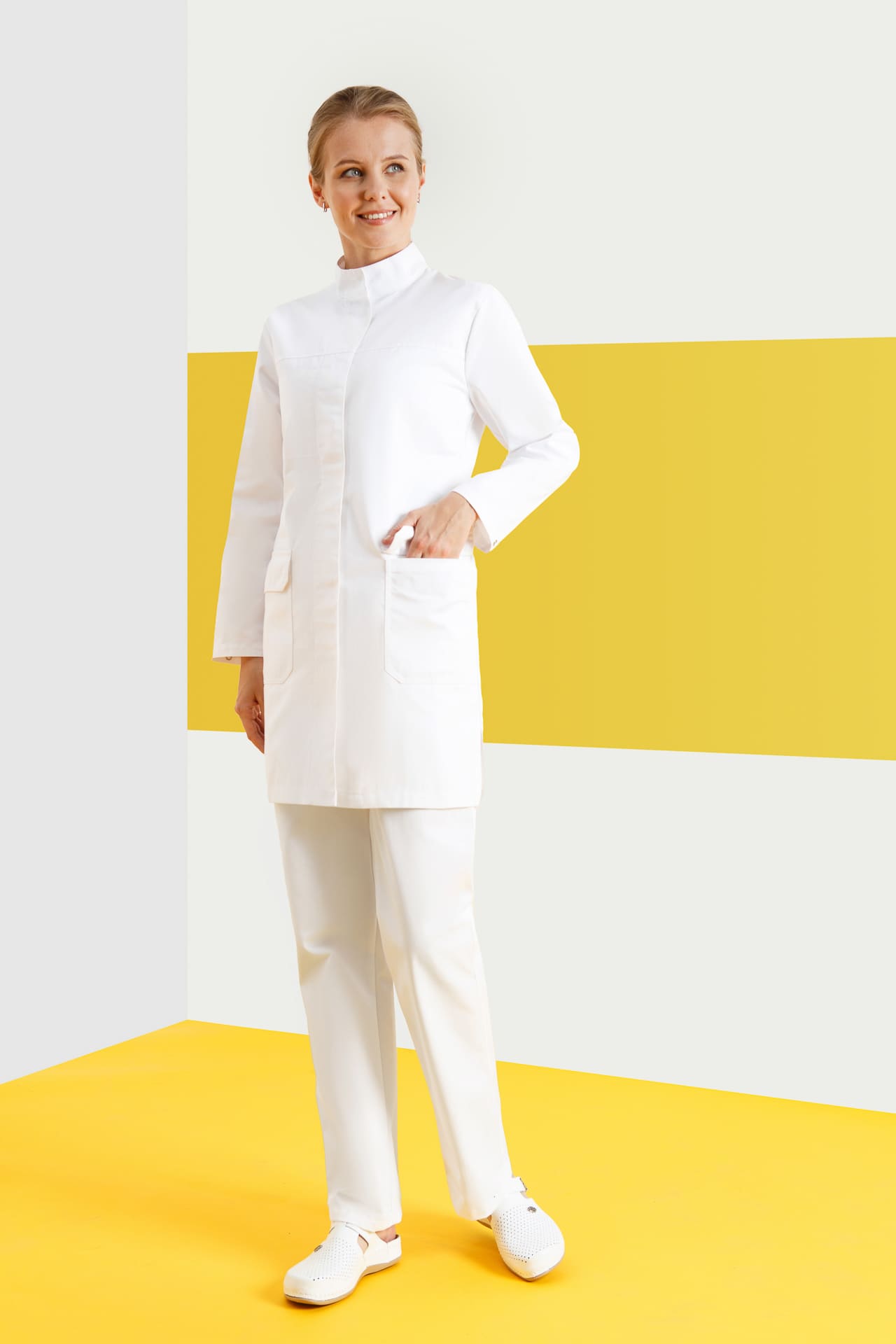 5038460 Халат Эйч-Лайн женский белый  Женская размер 64-66/170-176 Спецодежда  - Вид №2