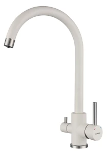 Кухонный смеситель Z-5420 белый GranFest QUARZ