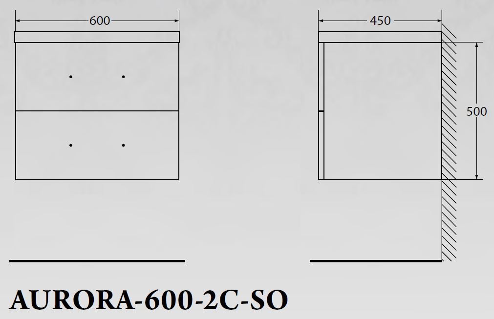 Мебель для ванной BelBagno AURORA-600-2C-SO-RT - Вид №1