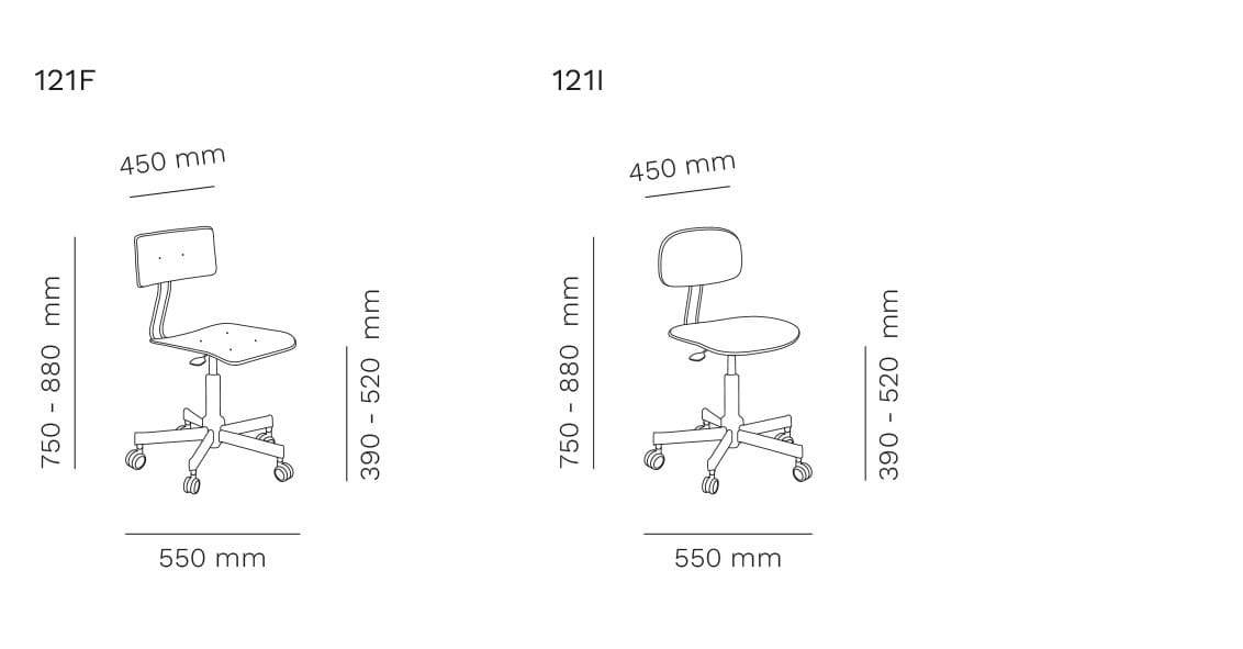 5 спиц Бука поворотный операционный стул Mara Work ARCH-00045766 - Вид №1