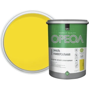 Эмаль универсальная Ореол глянцевая цвет желтый 1 кг