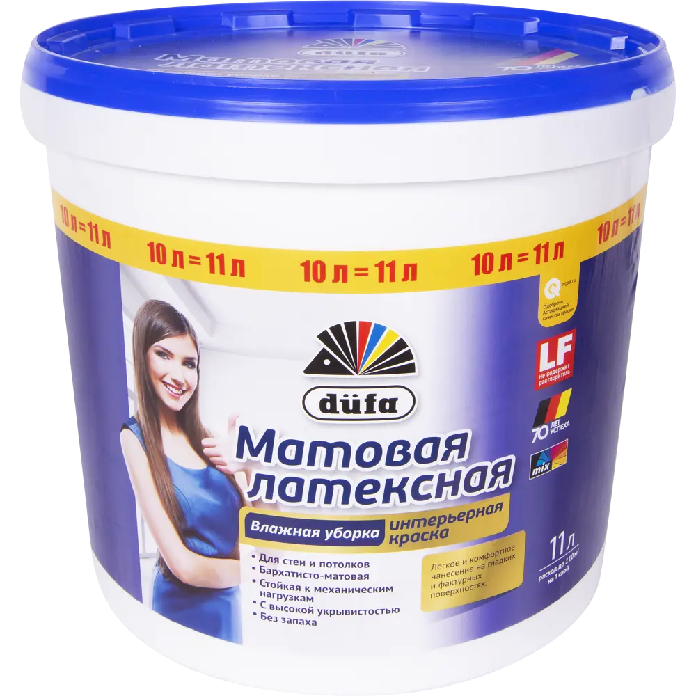Краска водно-дисперсионная Dufa матовая латексная, 11 л STLM-2044963