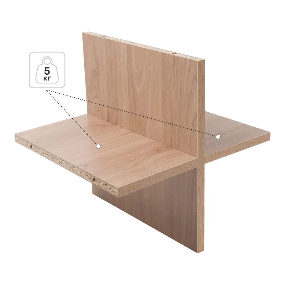 Вставка крестовая для стеллажа KONSENSA Руан 32.7x31.5 см ЛДСП цвет дуб STLM-2113401 - Вид №2
