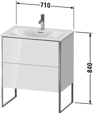 XS452303636 Тумбочка напольная XSquare #XS4523 710 x 478 мм Белый шелковисто-матовый лак Duravit - Вид №1