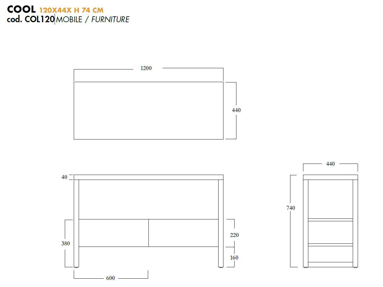 Ясень умывальник с ящиками Olympia Ceramica COOL ARCH-00084874 - Вид №2