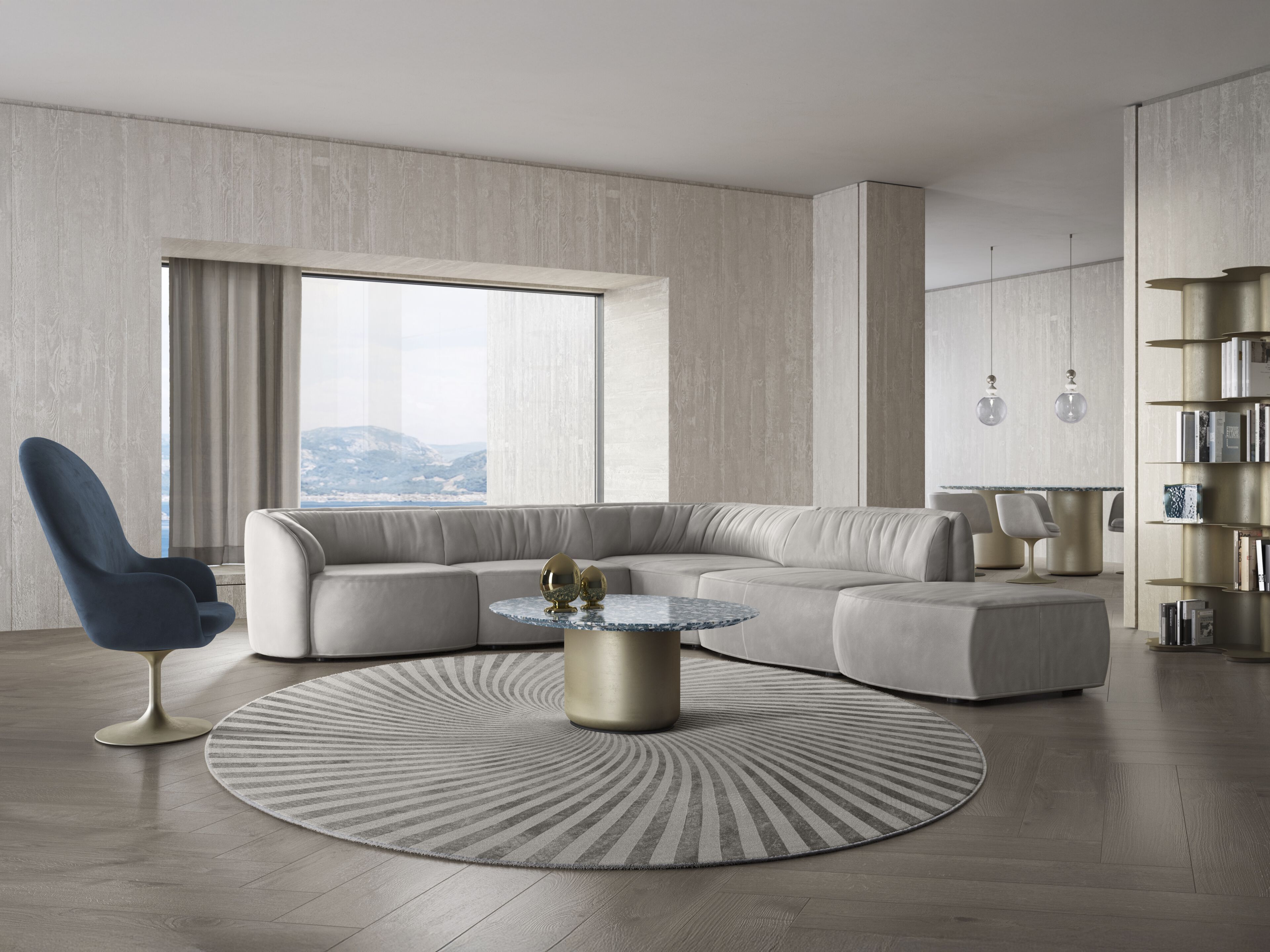 Кожаный модульный угловой диван Natuzzi Italia Deep ARCH-00063419 - Вид №4