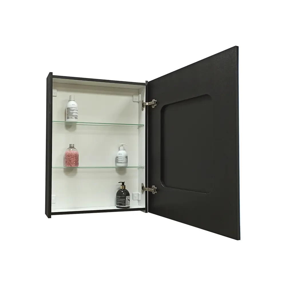Шкаф зеркальный подвесной Montero Black LED с подсветкой 60x80 см цвет черный 89180064 STLM-2028496 Santreyd - Вид №7